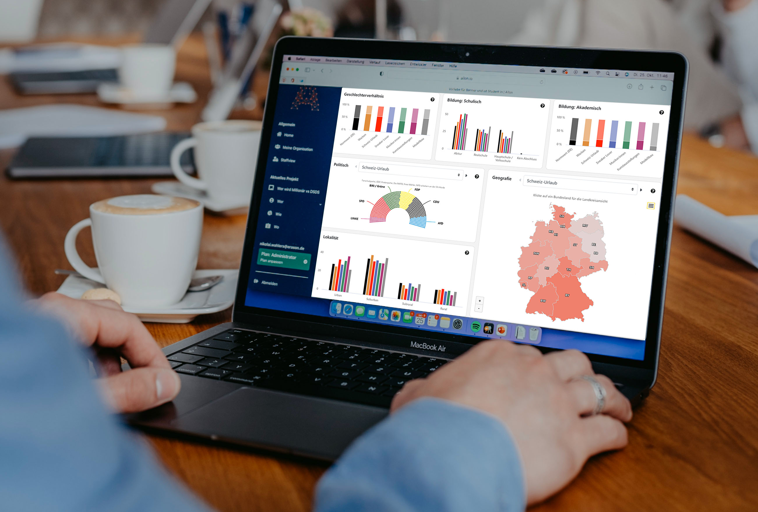Ailon Dashboard on laptop